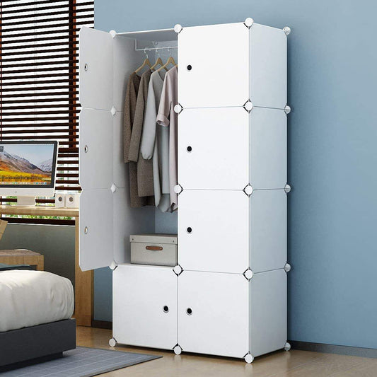 Wardrobe Organizer 8 Shelves White