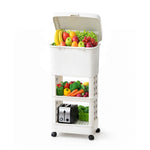 Load image into Gallery viewer, Rioware 3 Tier Slim Storage Trolley with Wheels & Top Lid | Plastic Rolling Organizer Cart for Home, Office, Bedroom, Kitchen, Bathroom, Laundry | Space Saver Plastic Rack