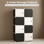 Load image into Gallery viewer, Wardrobe Organizer 6 Shelves -Black and White