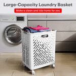 Load image into Gallery viewer, Laundry Magic Mover Foldable Laundry Basket With Wheels & Handles Extra Large