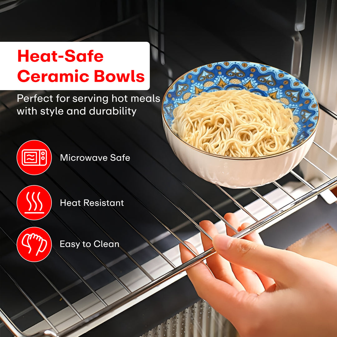 Ceramic Bowl Set Of 4 Dishwasher & Microwave Safe Bowl 250 ml