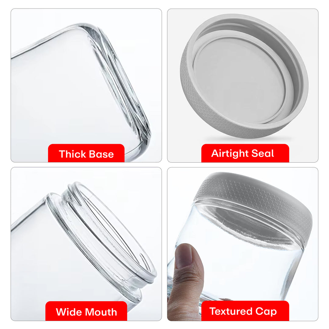 Storage Glass Jar Set Of 6 350 ml