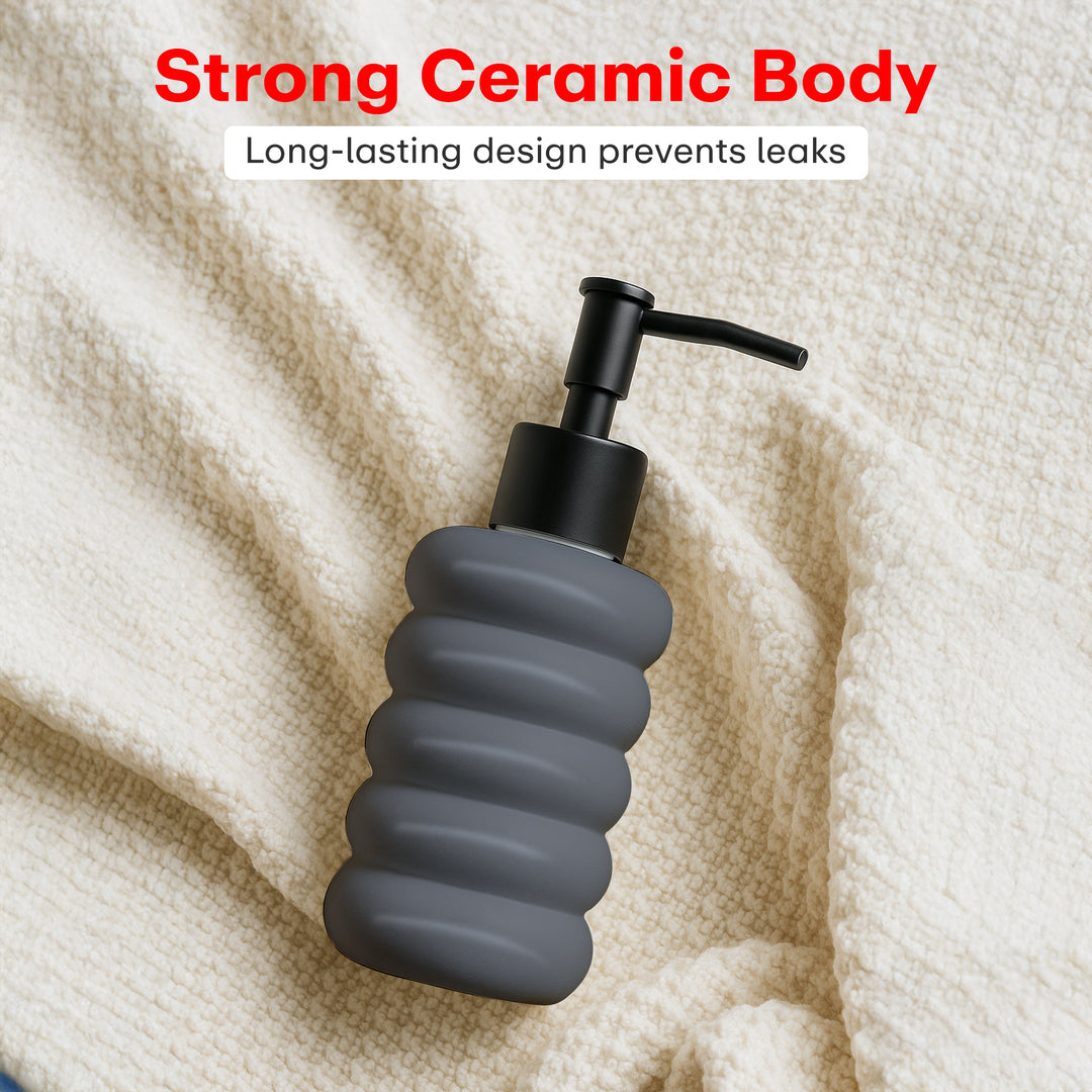 Outdoor Living Ceramic Liquid Soap Dispenser 300ml Black