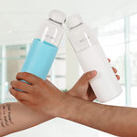 Load image into Gallery viewer, Riobuzz Borosilicate Glass Water Bottle With Silicone Sleeve 550 ml Blue