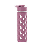 Load image into Gallery viewer, Quicksip Borosilicate Glass Water Bottle with Silicon Sleeve 550ml Green