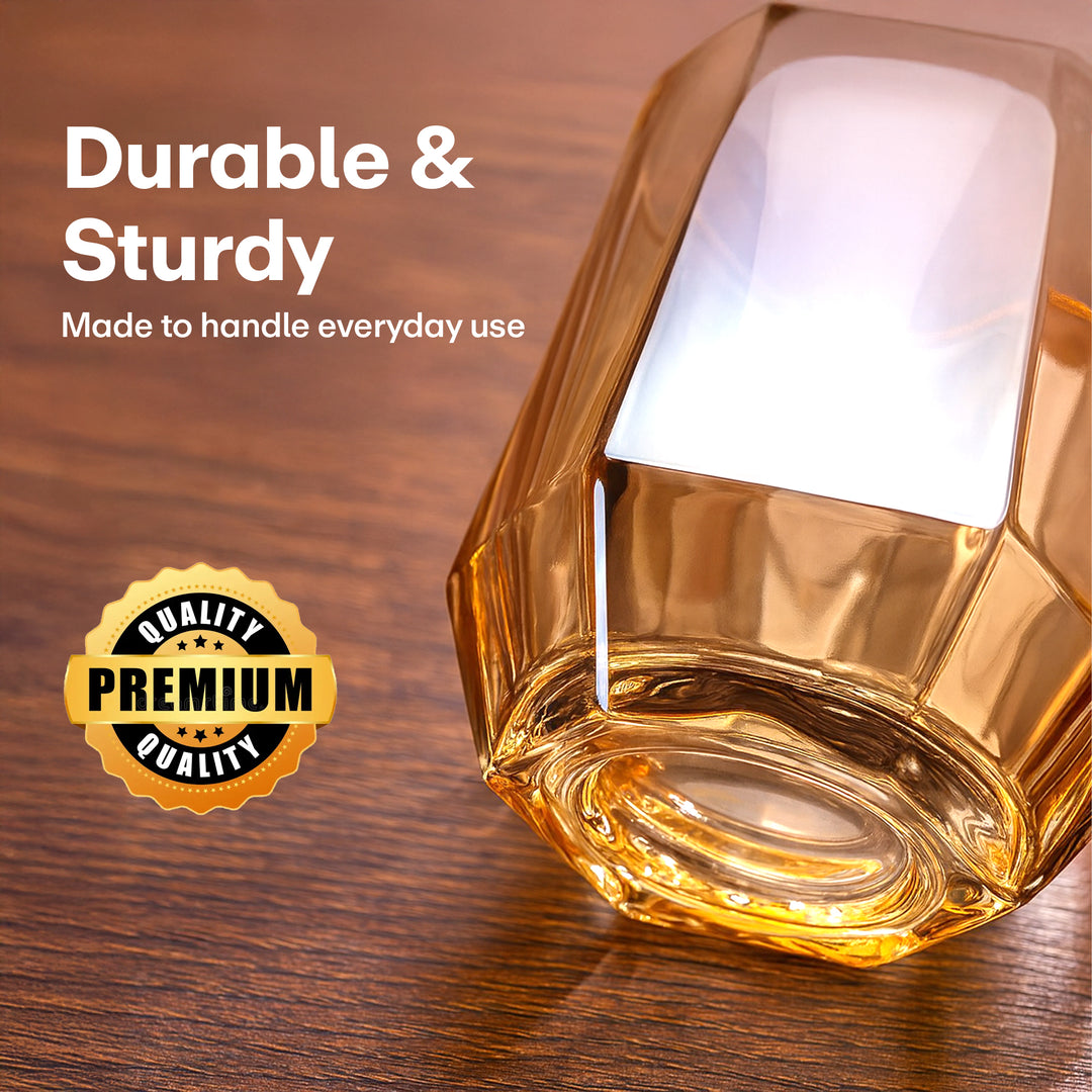 Amber Glass Cup Set Of 6 250 ml