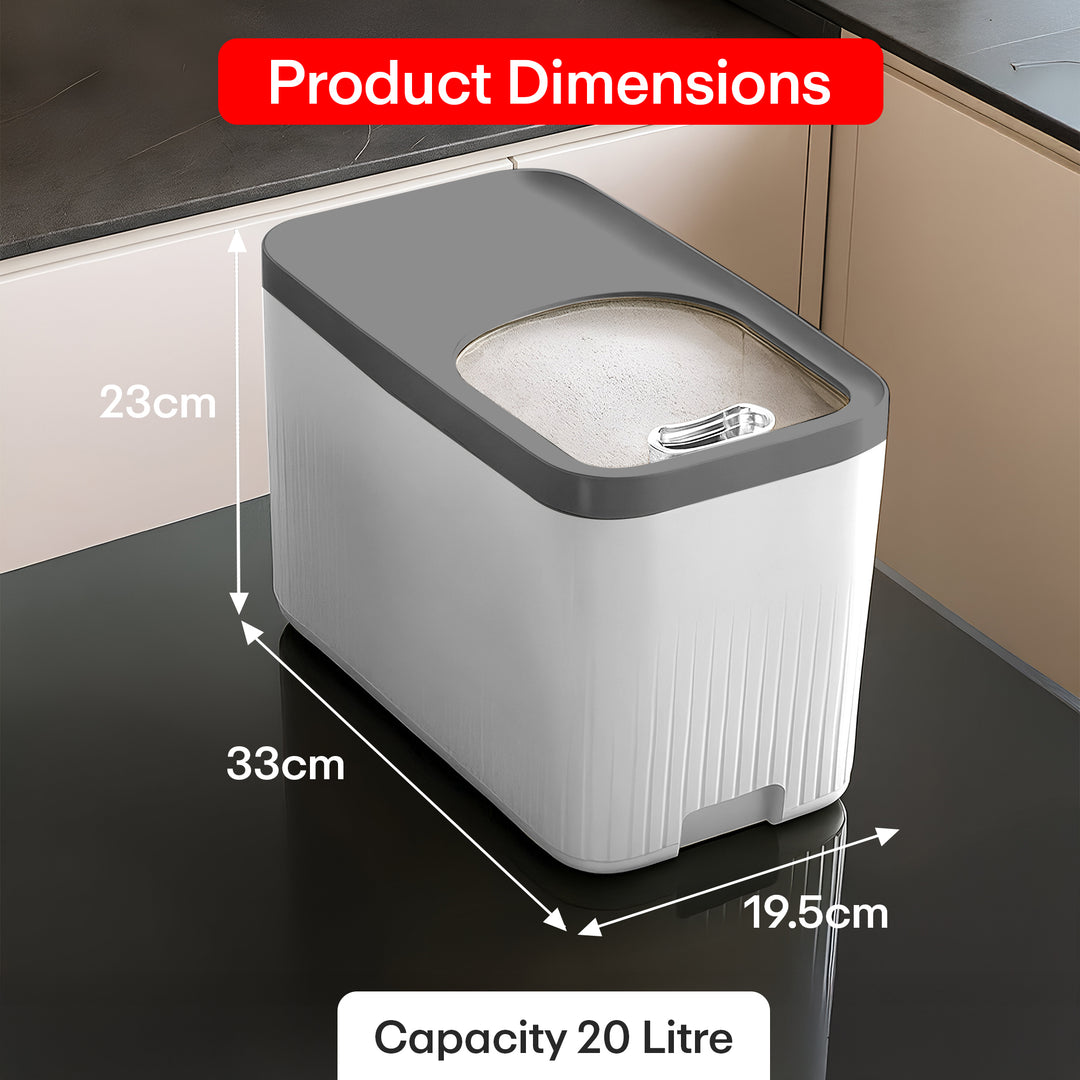 Rice Bucket 10kg Airtight Storage Container White