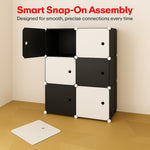 Load image into Gallery viewer, Wardrobe Organizer 6 Shelves -Black and White