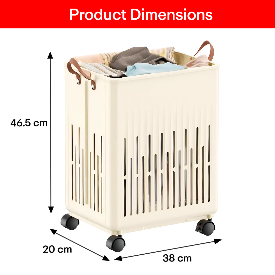Laundry Magic Mover Foldable Laundry Basket With Wheels & Handles Extra Large