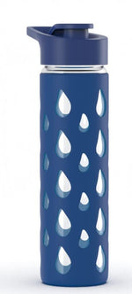 Load image into Gallery viewer, Quicksip Borosilicate Glass Water Bottle with Silicon Sleeve 550ml Green
