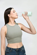 Load image into Gallery viewer, Purifa Borosilicate Glass Water Bottle With Silicon Sleeve 750ml Green