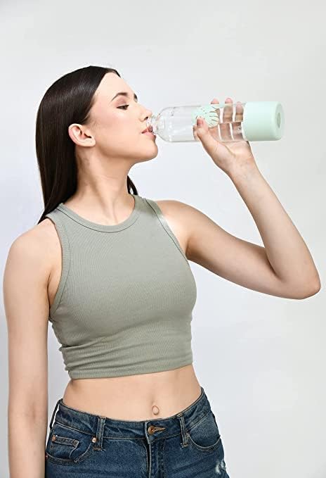 Purifa Borosilicate Glass Water Bottle With Silicon Sleeve 750ml Green