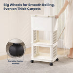 Load image into Gallery viewer, Rioware 3 Tier Slim Storage Trolley with Wheels & Top Lid | Plastic Rolling Organizer Cart for Home, Office, Bedroom, Kitchen, Bathroom, Laundry | Space Saver Plastic Rack
