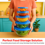 Load image into Gallery viewer, Stackable Glass Bowl Set of 5