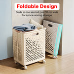 Load image into Gallery viewer, Laundry Magic Mover Foldable Laundry Basket With Wheels & Handles Extra Large