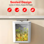 Load image into Gallery viewer, Hanging Dual Side Trash Can For Kitchen , Bathroom Cabinet 12L Cream