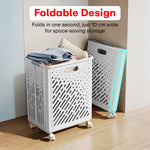 Load image into Gallery viewer, Laundry Magic Mover Foldable Laundry Basket With Wheels & Handles Extra Large
