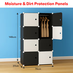 Load image into Gallery viewer, Wardrobe Organizer 6 Shelves -Black and White