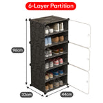 Load image into Gallery viewer, Shoe Rack Organizer 12 Pair 6 Shelves Black