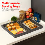 Load image into Gallery viewer, Serving Trays Wooden Black Abstract - Set of 3