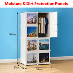 Load image into Gallery viewer, Wardrobe Organizer 6 Shelves - White