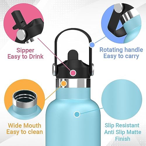 Riotuff Insulated Stainless Steel Leak Proof Water Bottle 24 Hours Hot And Cold  1 Ltr Blue