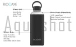 Load image into Gallery viewer, Aquashot Borosilicate Glass Water Bottle With Silicon Sleeve 750ml Black