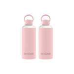Load image into Gallery viewer, Aquashot Borosilicate Glass Water Bottle With Silicon Sleeve 750ml Black