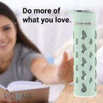 Load image into Gallery viewer, Quicksip Borosilicate Glass Water Bottle with Silicon Sleeve 550ml Green