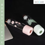 Load image into Gallery viewer, Purifa Borosilicate Glass Water Bottle With Silicon Sleeve 750ml Green