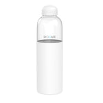 Load image into Gallery viewer, Riobuzz Borosilicate Glass Water Bottle With Silicone Sleeve 550 ml Blue