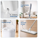 Load image into Gallery viewer, Rioware Flat Mop for Home Cleaning Floor / 360° Rotating Microfiber Mops for Floor Cleaning | Hands-Free Squeeze (White)