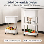 Load image into Gallery viewer, Rioware 3 Tier Slim Storage Trolley with Wheels & Top Lid | Plastic Rolling Organizer Cart for Home, Office, Bedroom, Kitchen, Bathroom, Laundry | Space Saver Plastic Rack