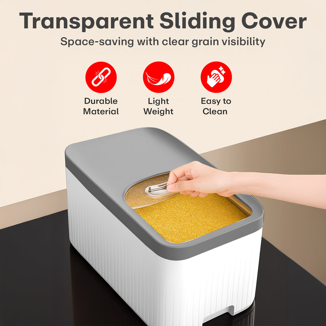 Rice Bucket 10kg Airtight Storage Container White