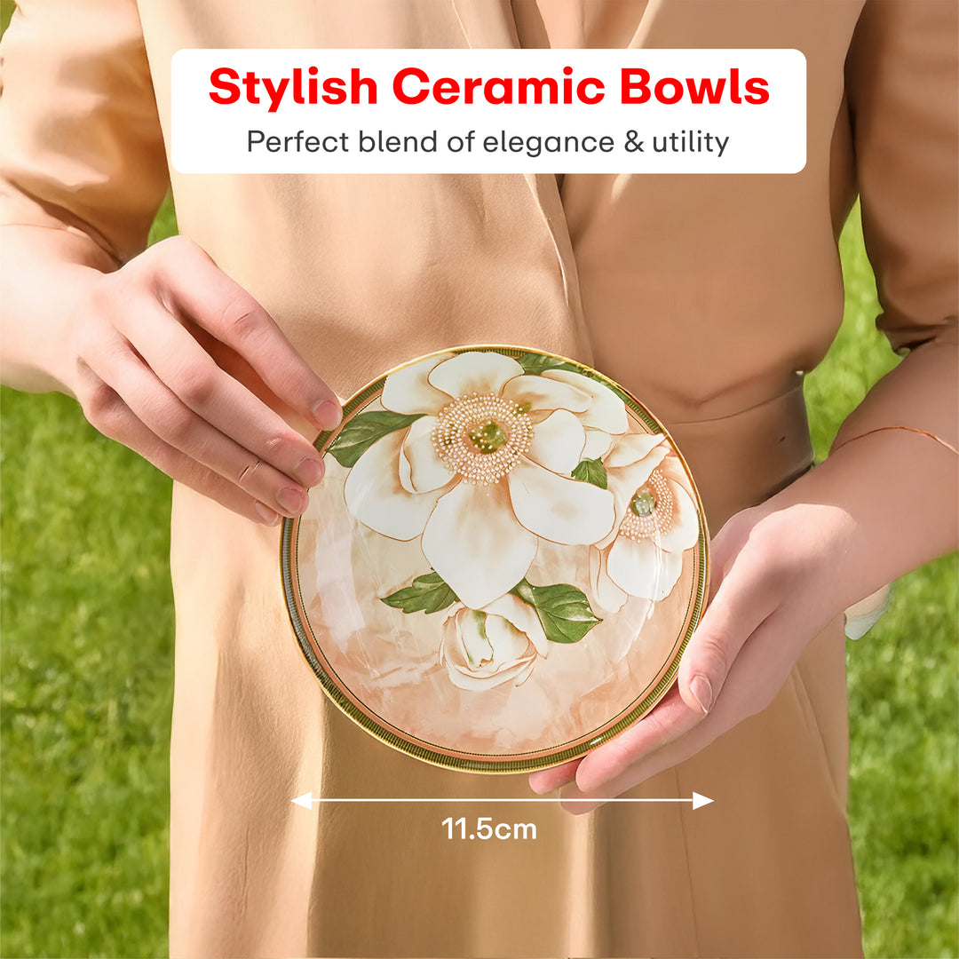 Ceramic Bowl Set Of 4 Dishwasher & Microwave Safe Bowl 250 ml