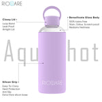 Load image into Gallery viewer, Aquashot Borosilicate Glass Water Bottle With Silicon Sleeve 750ml Black