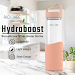 Load image into Gallery viewer, Hydraboost Borosilicate Glass Water Bottle With Silicon Sleeve 550ml Grey