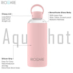 Load image into Gallery viewer, Aquashot Borosilicate Glass Water Bottle With Silicon Sleeve 750ml Black