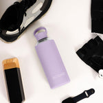 Load image into Gallery viewer, Aquashot Borosilicate Glass Water Bottle With Silicon Sleeve 750ml Black