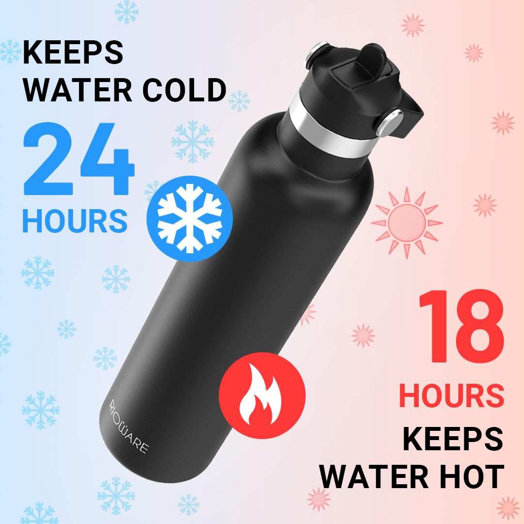 Riotuff Insulated Stainless Steel Leak Proof Water Bottle 24 Hours Hot And Cold  1 Ltr Blue