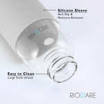 Load image into Gallery viewer, Riobuzz Borosilicate Glass Water Bottle With Silicone Sleeve 550 ml Blue