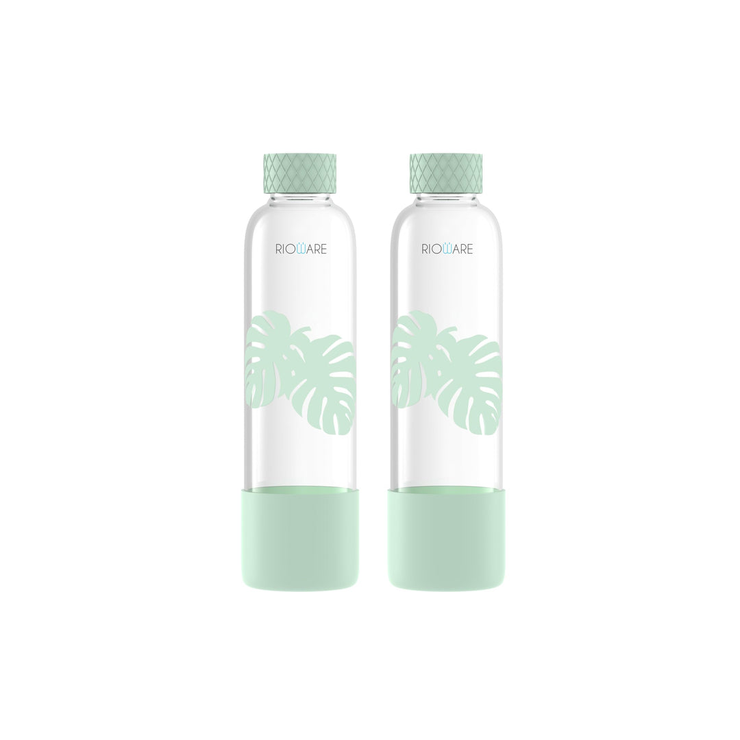 Purifa Borosilicate Glass Water Bottle With Silicon Sleeve 750ml Green