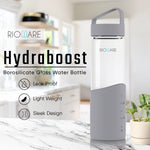 Load image into Gallery viewer, Hydraboost Borosilicate Glass Water Bottle With Silicon Sleeve 550ml Grey