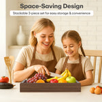 Load image into Gallery viewer, Serving Wooden Trays Gray Marble Set of 3