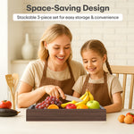 Load image into Gallery viewer, Serving Wooden Trays Black Marble Set of 3