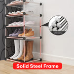 Load image into Gallery viewer, Shoe Rack Organizer 12 Pair 6 Shelves Black