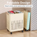 Load image into Gallery viewer, Laundry Magic Mover Foldable Laundry Basket With Wheels & Handles Extra Large