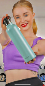Load image into Gallery viewer, Riotuff Insulated Stainless Steel Leak Proof Water Bottle 24 Hours Hot And Cold 1 Ltr Blue