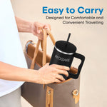 Load image into Gallery viewer, 1200 ML Stainless Steel Tumbler Hot and Cold with Handle and 2 Lid and 2 Straw with Silicone Sleeve