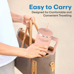 Load image into Gallery viewer, 1200 ML Stainless Steel Tumbler Hot and Cold with Handle and 2 Lid and 2 Straw with Silicone Sleeve